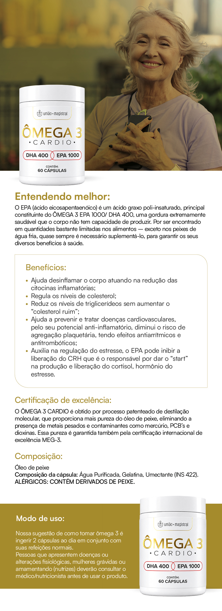 Ômega 3 Cardio - DHA 400 / EPA 1000